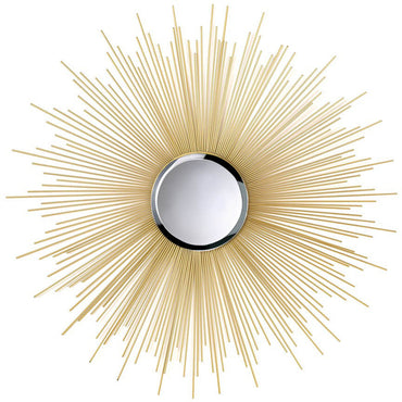 32-inch Golden Sunburst Wall Mirror Accent Plus