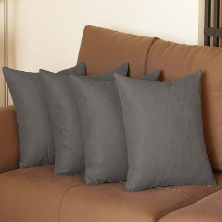 Farmhouse Square and Lumbar Solid Color Throw Pillow Covers Set Grey 18"x 18" Set of 4 MIKE & Co. NEW YORK