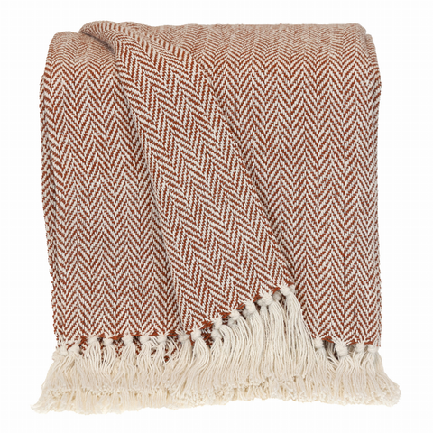 Parkland Collection Transitional Herringbone Rectangle 50" x 60" Throw Rust 50" x 60" Parkland Collection