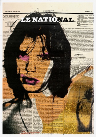Mick Jagger Newspaper Glass Wall Art 27.5" x 43.3" Inches Monique Store