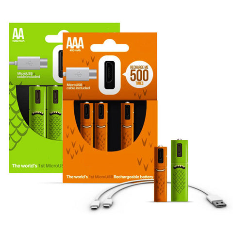 ECO Recharge 4 Pack AA Or AAA USB Rechargeable Batteries AA - 4 pack Vista Shops