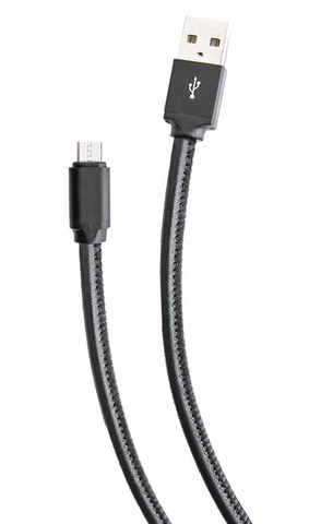 Genuine Leather Android Cable Black 3 feet Fifth & Ninth