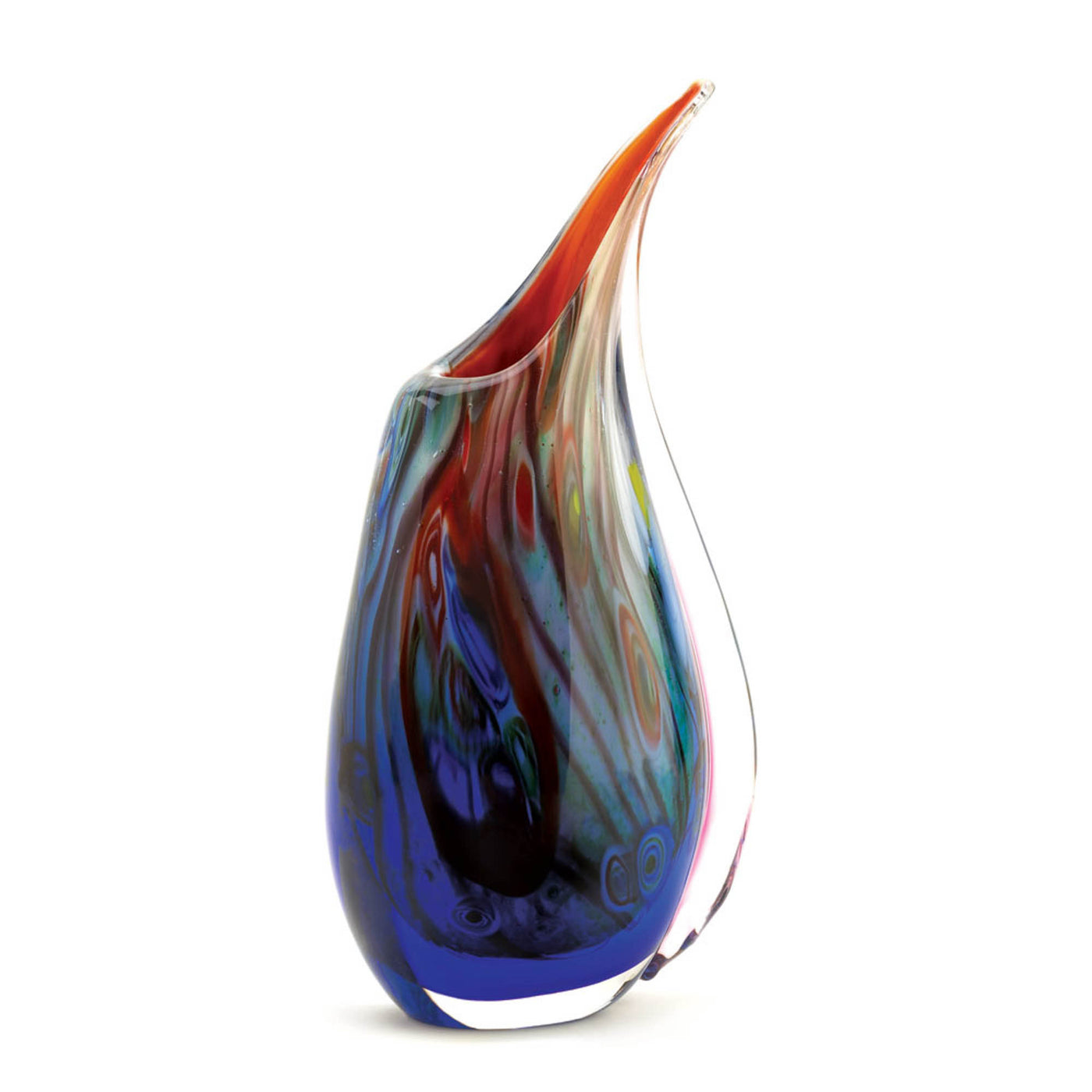 Swirling Colors Art Glass Vase Accent Plus
