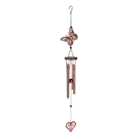 Butterfly and Heart Wind Chimes - 31.5 inches Accent Plus