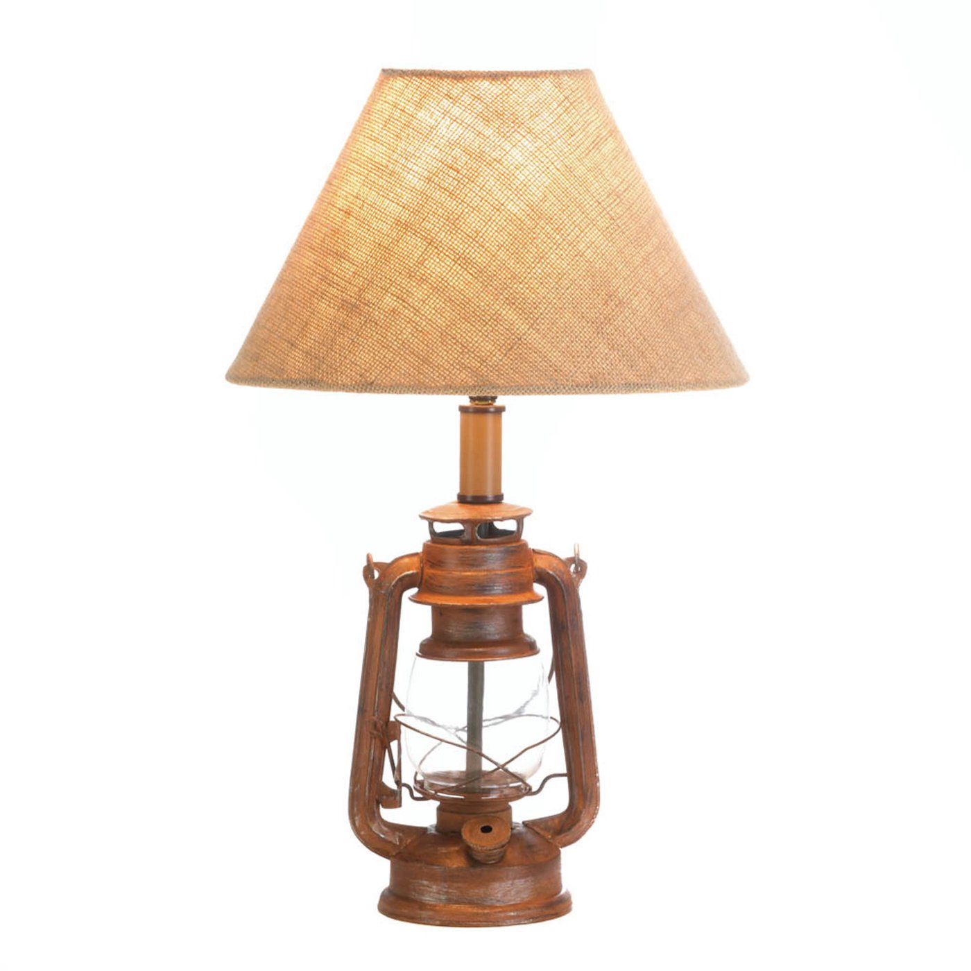Vintage-Look Camping Lantern Table Lamp Accent Plus