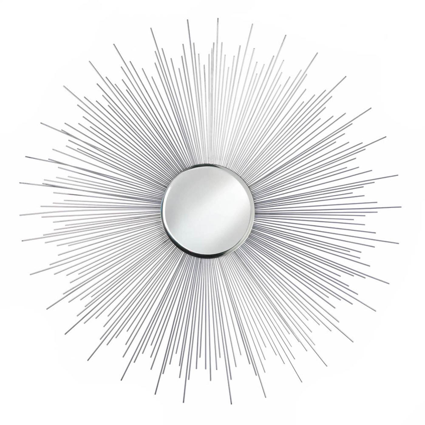 33-inch Silver Sunburst Wall Mirror Accent Plus