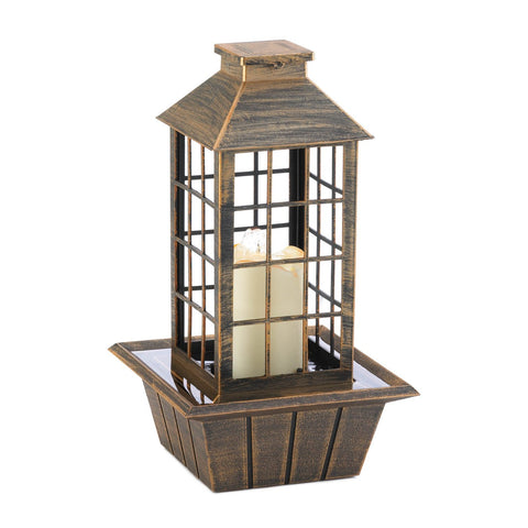 LED Candle Lantern Tabletop Water Fountain - Brushed Bronze Gallery of Light