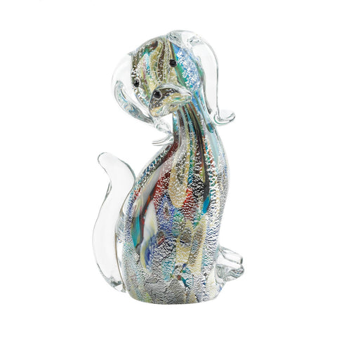 Art Glass Figurine - Multi-Color Dog Accent Plus