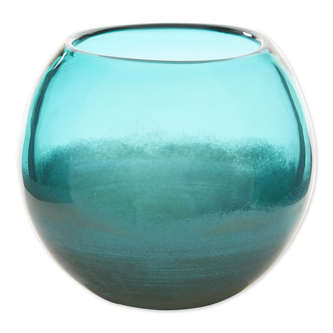 Fish Bowl Style Vase - Aqua Gradient 5 inches Accent Plus