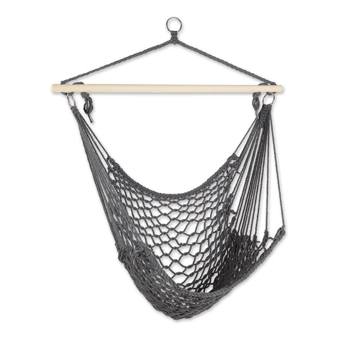 Recycled Cotton Swinging Hammock Chair - Gray Accent Plus