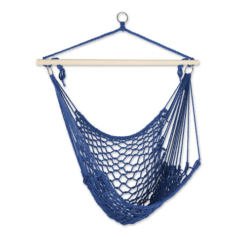 Recycled Cotton Swinging Hammock Chair - Blue Accent Plus
