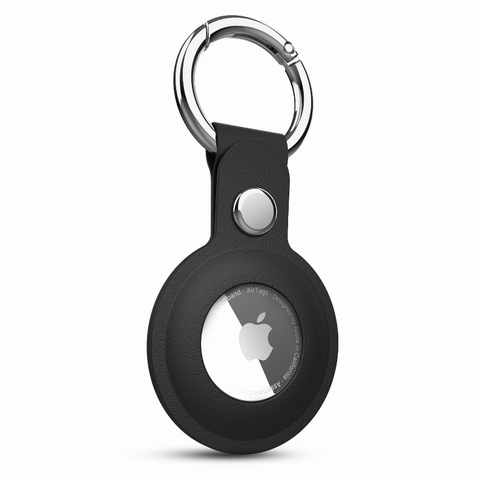 AirCover Vegan Leather Keyring for AirTag Black Hypercel Corporation