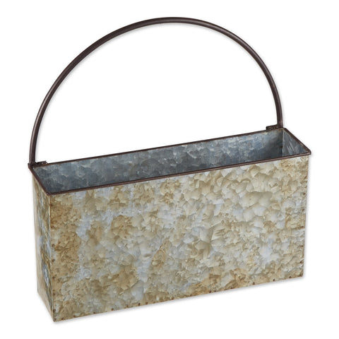 Rectangle Galvanized Metal Wall Planter Accent Plus