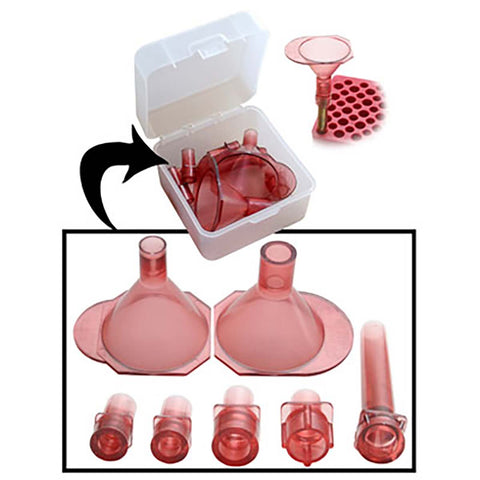 MTM Universal Powder Funnel Kit 17 to 500 S&W Clear Red MTM