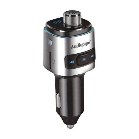 Audiopipe 3 in 1 Bluetooth Car Charger with FM Transmitter Audiopipe