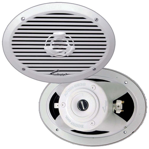 Audiopipe Marine 6×9” 2-Way Speakers (White) Audiopipe