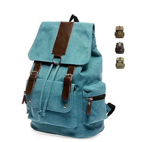 Back To Campus Canvas Backpack In 4 Colors Brown Vista Shops