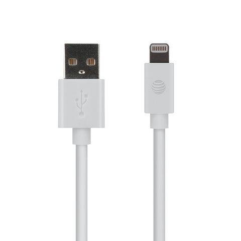 AT&T PVLC1-WHT 4-Foot PVC Charge and Sync Lightning Cable (White) AT&T(R)