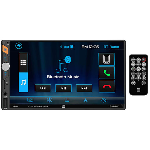 Dual 7" LCD Mechless Double Din BT USB/Micro SD Backup Cam Input Dual