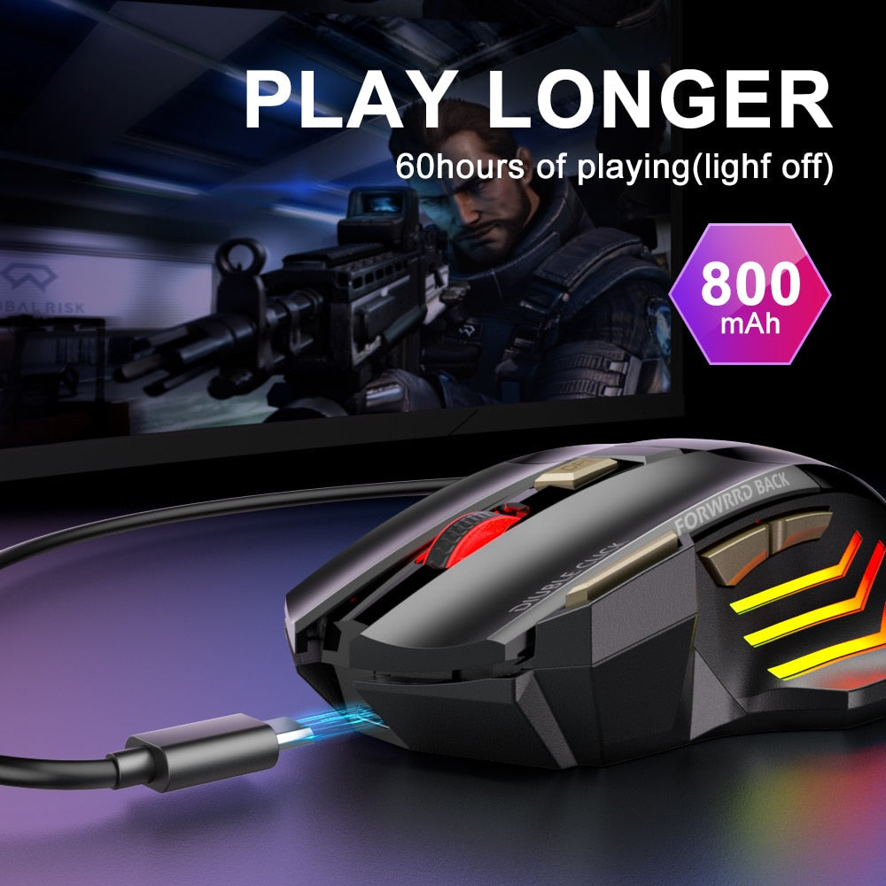 Bluetooth Wireless Silent Ergonomic Gaming Mouse Earth Head