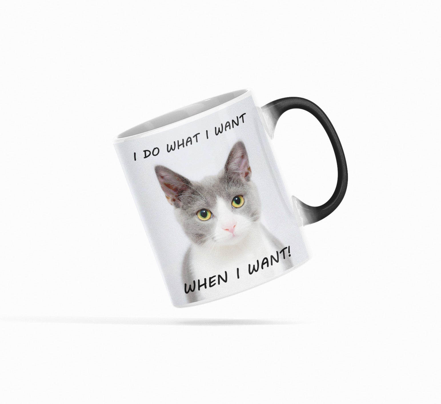 Bossy Kitten Heat Sensitive Color Changing Coffee Mug Onetify