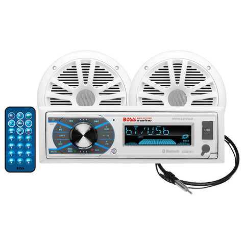 Boss Audio Marine Combo - Mechless AM/FM Digital Media Receiver with Bluetooth and (2) 6.5" Speakers Boss Audio
