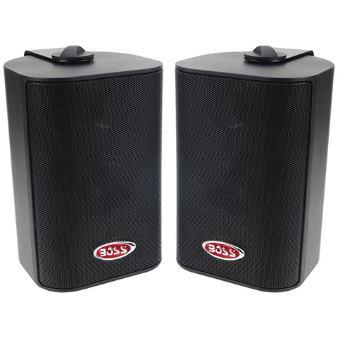 Boss Audio Marine 3-Way Box Speakers with 4” Woofer (Black) Boss Audio