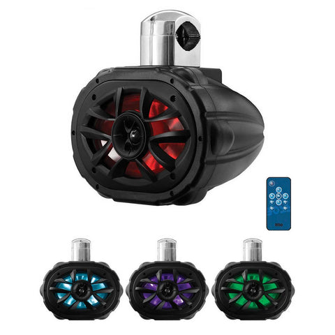 Boss Audio Marine 6×9” 2-Way Wakeboard Speaker with RGB LED Illumination – Sold Each (Black) Boss Audio
