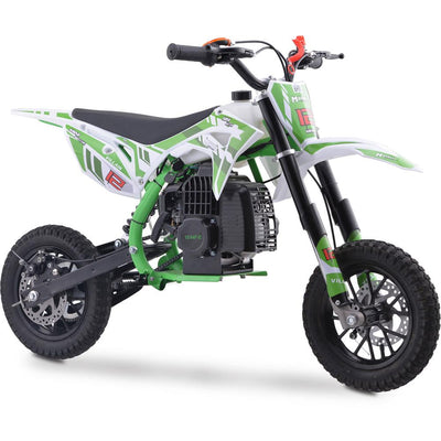 MotoTec Villain 52cc 2-Stroke Kids Gas Dirt Bike Green MotoTec