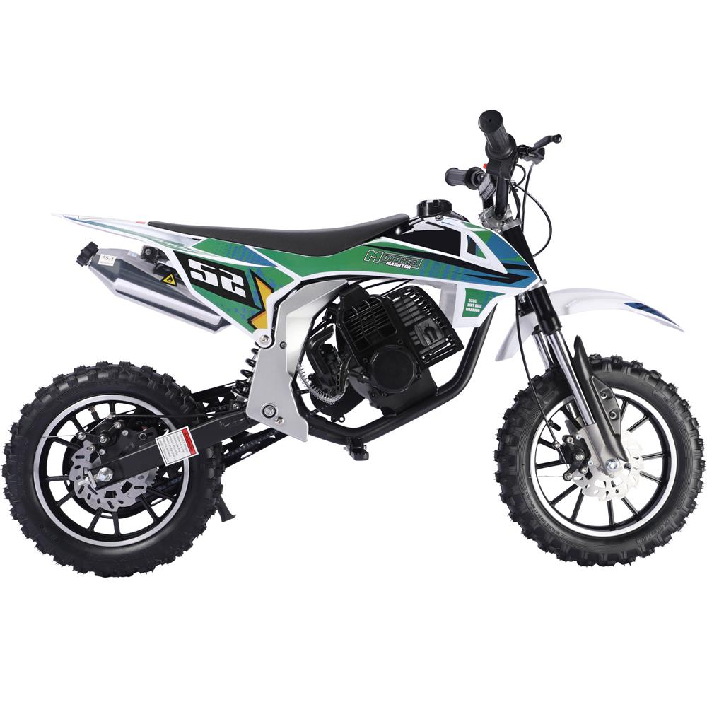 MotoTec Warrior 52cc 2-Stroke Kids Gas Dirt Bike Green MotoTec