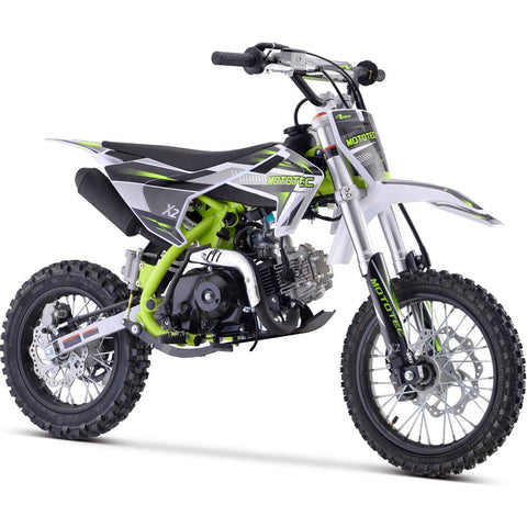 MotoTec X2 110cc 4-Stroke Gas Dirt Bike Green MotoTec