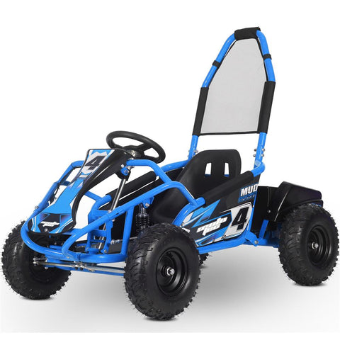 MotoTec Mud Monster Kids Electric 48v 1000w Go Kart Full Suspension Blue MotoTec