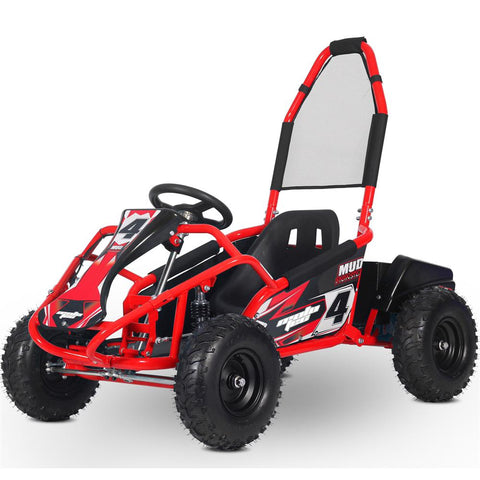 MotoTec Mud Monster Kids Electric 48v 1000w Go Kart Full Suspension Red MotoTec
