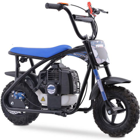MotoTec Bandit 52cc 2-Stroke Kids Gas Mini Bike Blue MotoTec