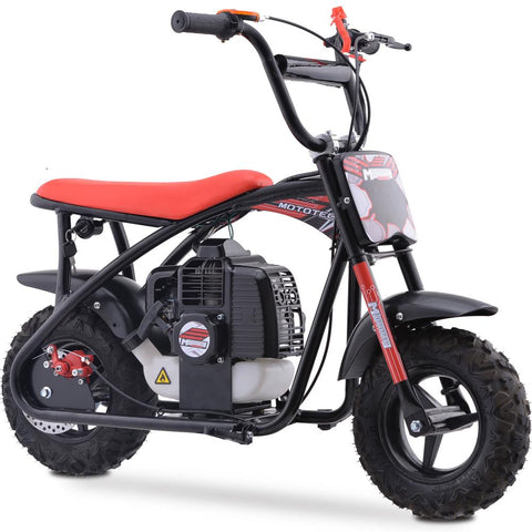 MotoTec Bandit 52cc 2-Stroke Kids Gas Mini Bike Red MotoTec