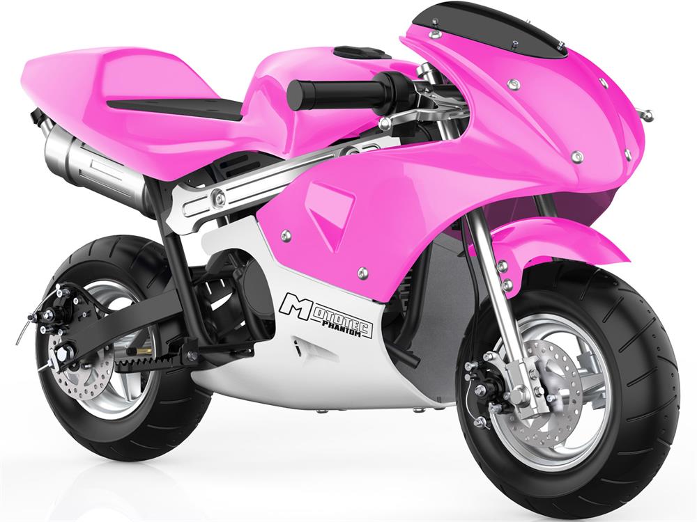 MotoTec Phantom Gas Pocket Bike 49cc 2-Stroke Pink MotoTec