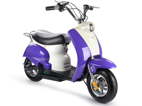 MotoTec 24v Electric Moped Purple MotoTec