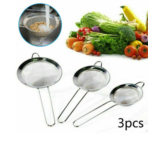 Stainless Steel 3 in 1 Set High Quality Colanders Kitchen Cooking Tools Onetify