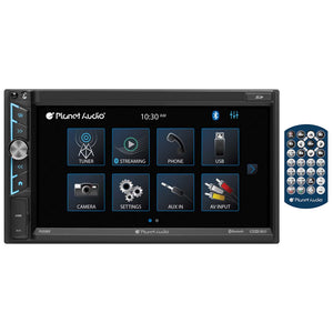 Planet Audio 6.95” Double DIN Fixed Face Touchscreen Mechless Receiver with P-Link Phone Mirroring Planet Audio