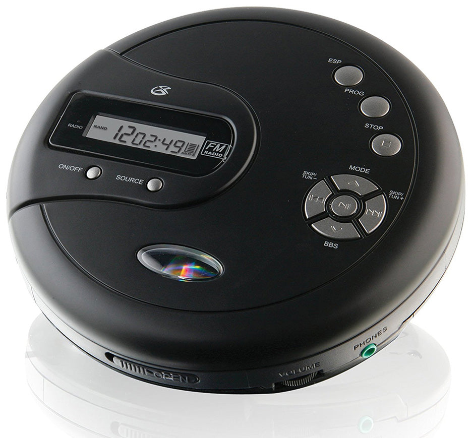 GPX Portable CD Player AntiSkip Protection FM Radio Stereo Earbuds Black DPIINC