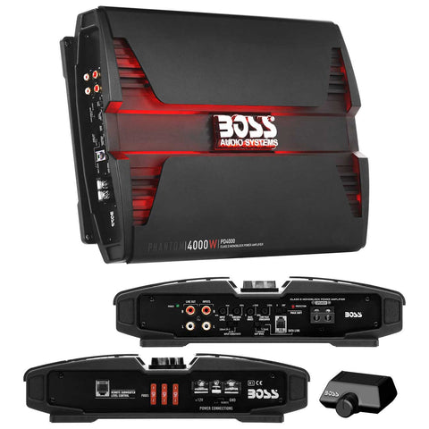 Boss PHANTOM 4000 Watts  Class D Monoblock Power Amplifier Remote Subwoofer Level Control Boss Audio