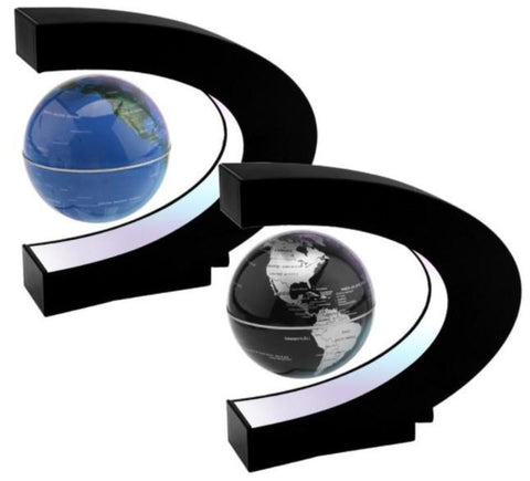 electronic magnetic levitation globe with led lights Black Onetify