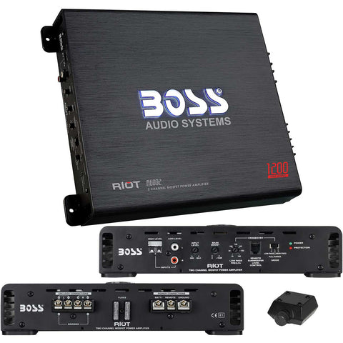 Boss Audio Riot Series Class A/B 2 Channel Amplifier 900W RMS/1200W MAX Boss Audio