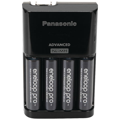 Panasonic K-KJ17KHCA4A 4-Position Charger with AA eneloop PRO Rechargeable Batteries, 4 pk PANASONIC(R)