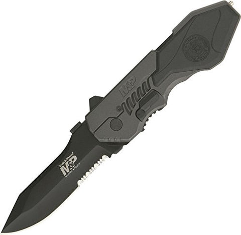 S&W SWMP4LS 8.6in S.S. Assisted Folding Knife with 3.6in Serrated Clip BTI Tools