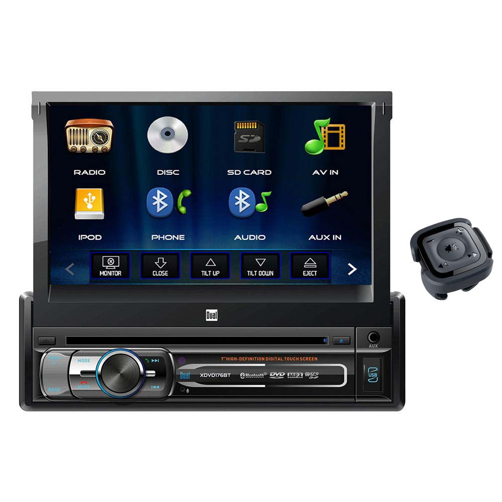 Dual 7 Single-DIN In-Dash DVD with Motorized Touchscreen  Bluetooth Dual