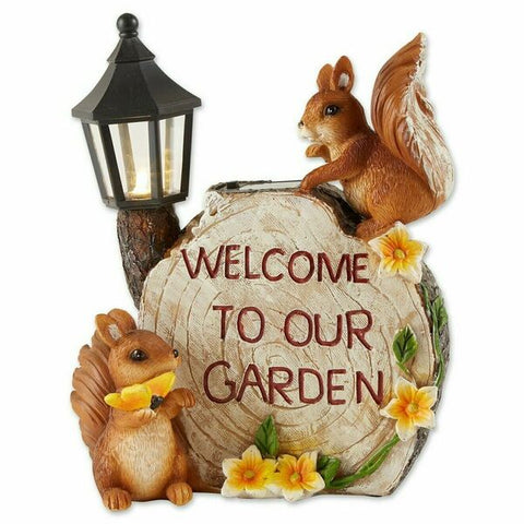 Accent Plus Solar Welcome to Our Garden with Squirrels Accent Plus
