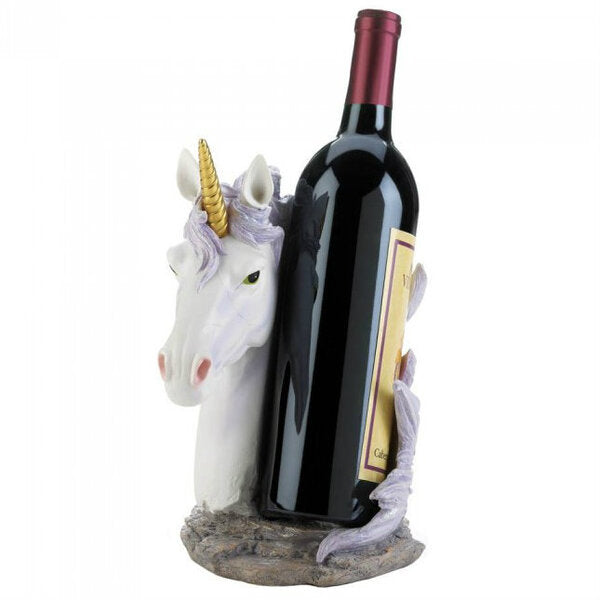 Dragon Crest White Unicorn Wine Bottle Holder Dragon Crest