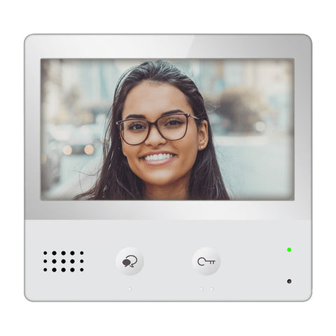 2Easy Video Intercom System 5013-N 7 Inch Additional Indoor Monitor  DT-471 for Two-Wire Video Intercom Systems with Color TFT Touch Screen, Without Memory, Can Work with IPG System, In White Housing 2easy Video Intercom Syst