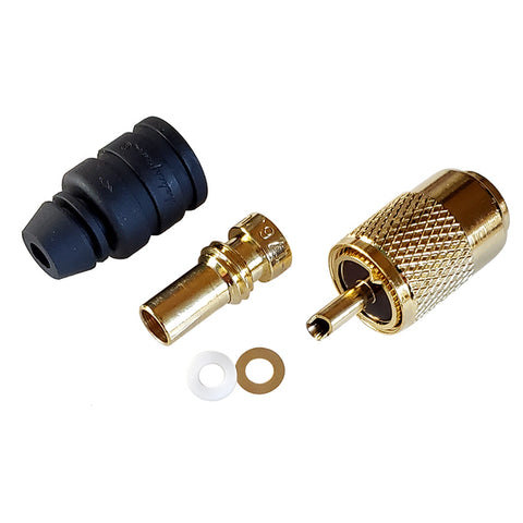 Shakespeare PL-259-58-G Gold Solder-Type Connector w/UG175 Adapter & DooDad Cable Strain Relief f/RG-58x Shakespeare